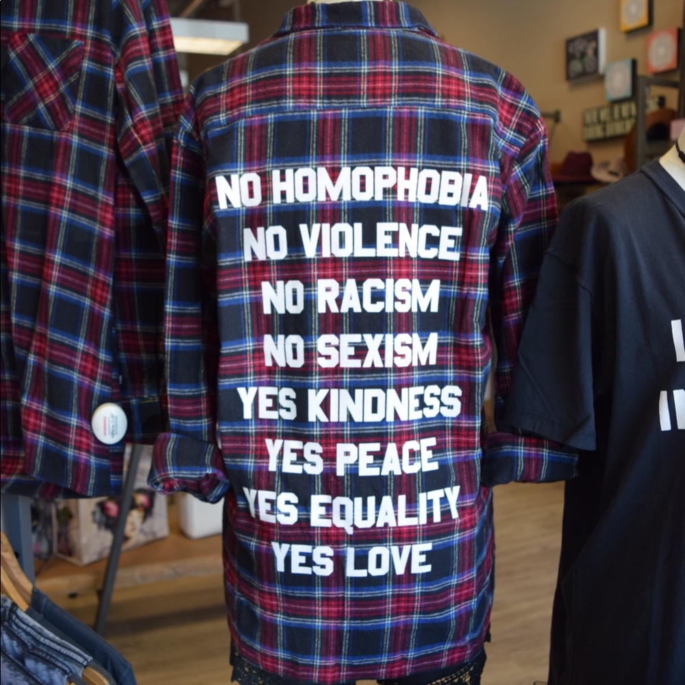 Jac Vanek no/yes statement flannel